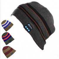 Fashion striped hat wireless beanie bluetooth smart hat