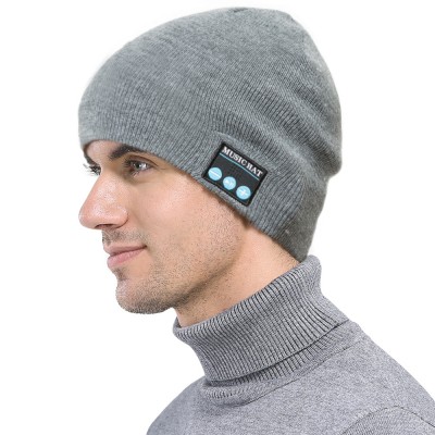 2019 hotselling solid wireless knitted bluetooth caps for sport