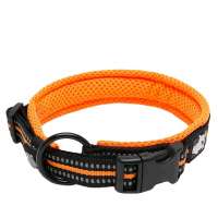 Premium heavy duty soft reflective adjustable nylon webbing padded buckle tactical training custom luxury cat pet dog collar