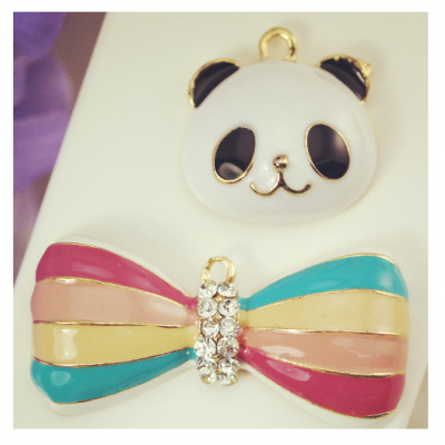 DIY metal zinc alloy panda pendant jewelry charm