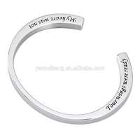 MEIKANG Stainless Steel Cremation Ashes Jewellery Keepsake Bracelet Urn Open Cuff