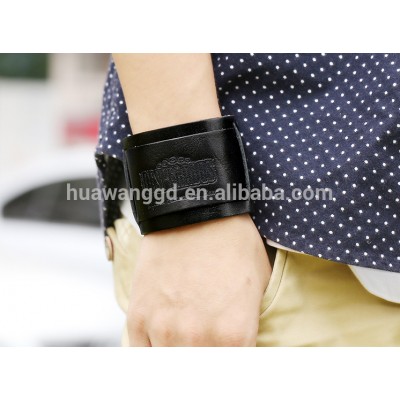 Wholesale new desigh cheap genuine wide leather cuff bracelet