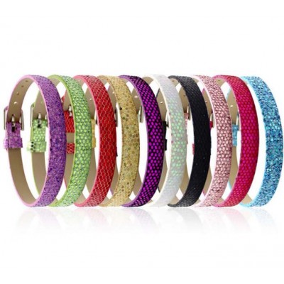 Wholesale cheap 8mm fashion wrap personalized leather treaty name bracelet