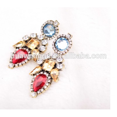 Exaggeration drop crystal earrings! cz diamond earrings!white vintage leaf earring! Ruby crystal earringsWholesale