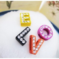 Wholesale metal alloy letter charm for bracelet