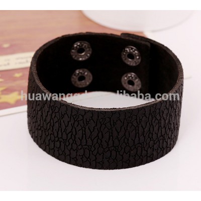 Hot sale best price wide hand bands PISTRESSED leather bracelets