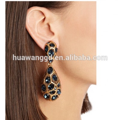 Fashion Earrings Irregular Exaggeration Inlaid Precious Gemstones Earrings! wholesale!